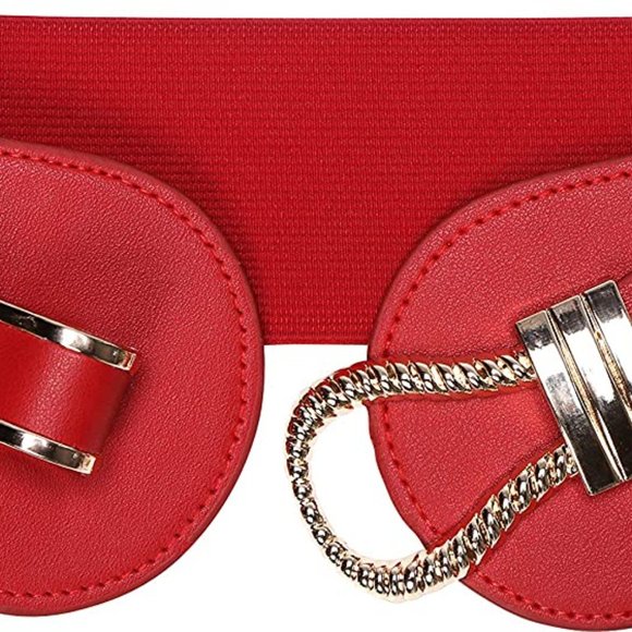 Wide Elastic Vintage Cinch Buckle Retro Belt main image 5